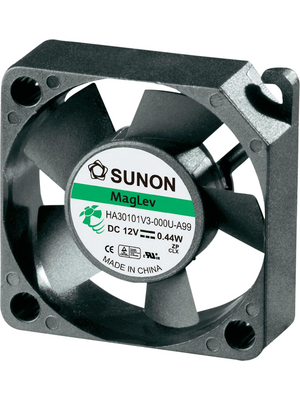 Sunon - HA30101V3-000U-A99 - Axial fan 30 x 30 x 10 mm 6 m3/h 12 VDC 0.4 W, HA30101V3-000U-A99, Sunon