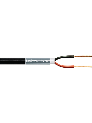 Tasker - C276 - Black - Audio cable   2 x2.50 mm2 black, C276 - Black, Tasker