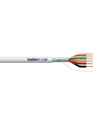 Tasker - C297 - Data cable shielded   8  Copper PE white, C297, Tasker