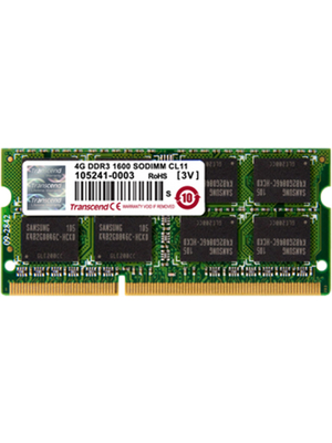 Transcend - TS512MSK64W3N - RAM Memory, DDR3L SDRAM, SODIMM 204pin, 4 GB, TS512MSK64W3N, Transcend