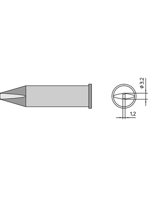 Weller - XHT C - Soldering tip Chisel shaped 3.2 mm, XHT C, Weller