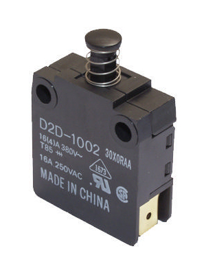 Omron Electronic Components - D2D-1002 BY OMZ - Door interlock switch 16 A Plunger N/A 1 break contact (NC), D2D-1002 BY OMZ, Omron Electronic Components