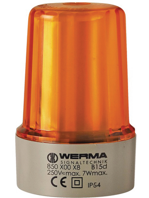 Werma - 850 300 38 - Continuous light, yellow, 250 VAC, 850 300 38, Werma