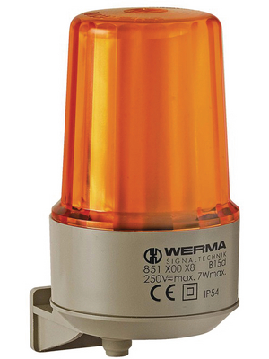 Werma - 851 300 38 - Continuous light, yellow, 250 VAC, 851 300 38, Werma