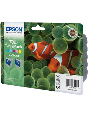 Epson - T027403 - Ink twin pack T027 multicoloured, T027403, Epson