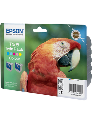 Epson - T008403 - Ink twin pack T008 multicoloured, T008403, Epson