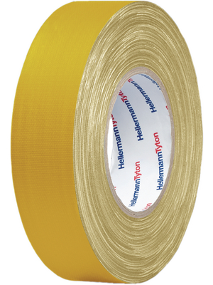 HellermannTyton - HTAPE TEX YE 25X50 - Fabric tape 25 mmx50 m yellow, HTAPE TEX YE 25X50, HellermannTyton