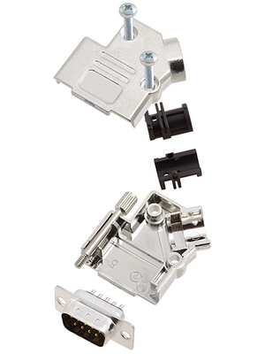 Encitech Connectors - D45PK-M-09-DBP-K - D-Sub plug kit 9P, D45PK-M-09-DBP-K, Encitech Connectors