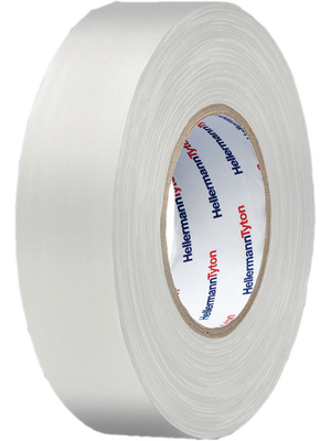 HellermannTyton - HTAPE TEX WH 25X50 - Fabric tape 25 mmx50 m white, HTAPE TEX WH 25X50, HellermannTyton