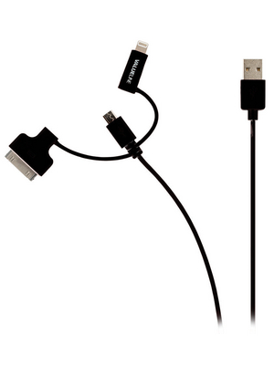 Valueline - VLMP39410B1.00 - 3-in-1 USB 2.0 cable 1.00 m black, VLMP39410B1.00, Valueline