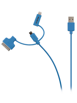 Valueline - VLMP39410L1.00 - 3-in-1 USB 2.0 cable 1.00 m blue, VLMP39410L1.00, Valueline
