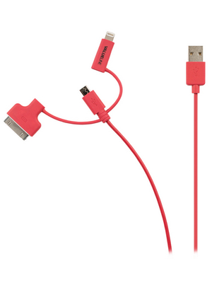 Valueline - VLMP39410R1.00 - 3-in-1 USB 2.0 cable 1.00 m red, VLMP39410R1.00, Valueline