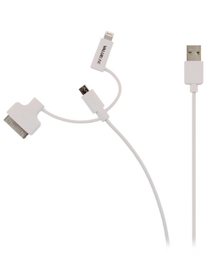 Valueline - VLMP39410W1.00 - 3-in-1 USB 2.0 cable 1.00 m white, VLMP39410W1.00, Valueline
