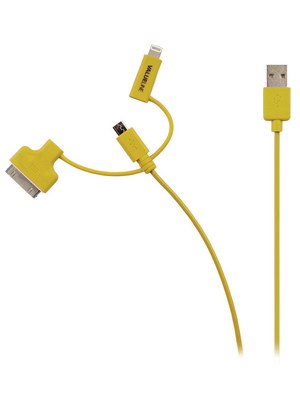 Valueline - VLMP39410Y1.00 - 3-in-1 USB 2.0 cable 1.00 m yellow, VLMP39410Y1.00, Valueline