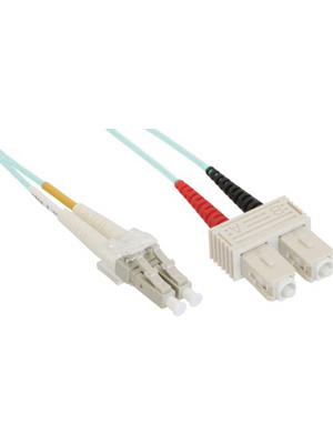 FibreFab - LCSCOM3DAQ15 - FO cable 50/125um OM3 LC/SC 15.0 m turquoise, LCSCOM3DAQ15, FibreFab