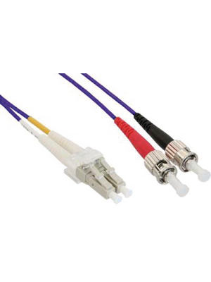 FibreFab - LCSTOM3DPU15 - FO cable 50/125um OM3 LC/ST 15.0 m violet, LCSTOM3DPU15, FibreFab