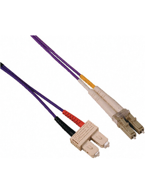 FibreFab - LCSCOM3DPU1 - FO cable 50/125um OM3 LC/SC 1.00 m violet, LCSCOM3DPU1, FibreFab