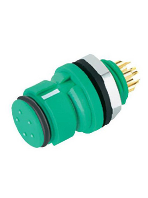 Binder - 99 9216 070 05 - Panel mount socket 5-pole green Poles=5, 99 9216 070 05, Binder