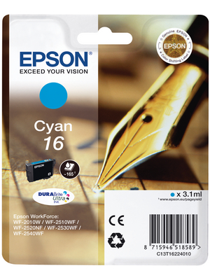 Epson - T16224010 - Ink 16 Cyan, T16224010, Epson