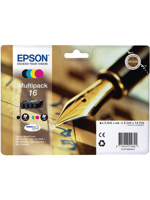 Epson - T16264010 - Ink multipack CMYBK 16 Cyan / magenta / yellow / black, T16264010, Epson