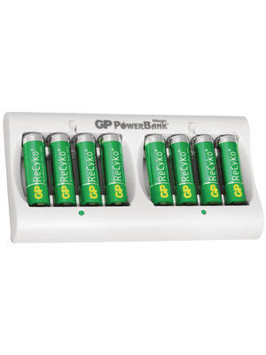 GP Batteries - GP Mega GPPB22GS210CB-UC8 - Charger NiMH/NiCd 4...8 NiMH/NiCd / AA / AAA, GP Mega GPPB22GS210CB-UC8, GP Batteries