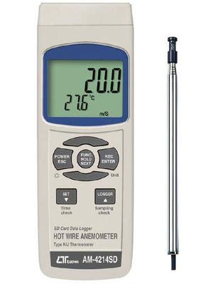 Lutron - AM-4214SD - Hot wire anemometer 0.2...25 m/s 0...50 C, AM-4214SD, Lutron