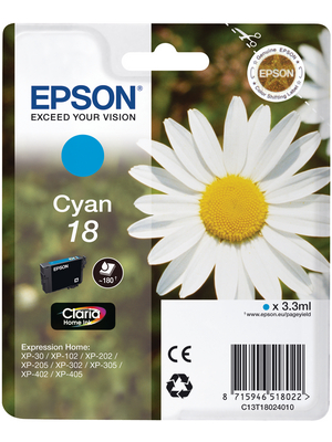 Epson - T18024010 - Ink 18 Cyan, T18024010, Epson