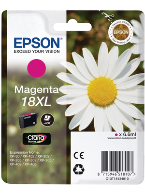 Epson - T18134010 - HY ink 18XL magenta, T18134010, Epson