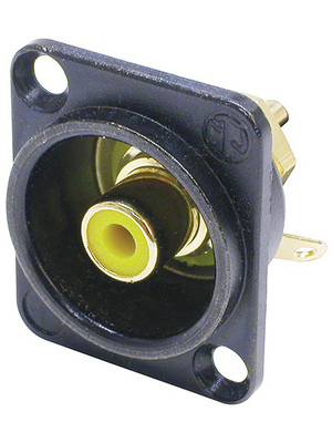 Neutrik - NF2D-B-4 - Cinch panel socket black yellow, NF2D-B-4, Neutrik