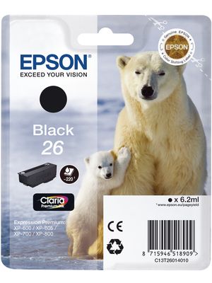 Epson - T26014010 - Ink 26 black, T26014010, Epson