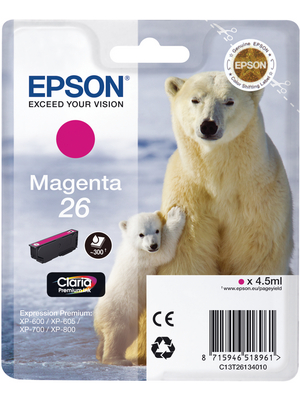 Epson - T26134010 - Ink 26 magenta, T26134010, Epson