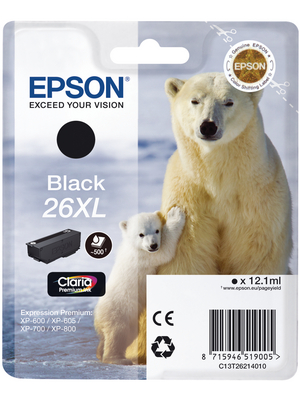 Epson - T26214010 - HY ink 26XL black, T26214010, Epson
