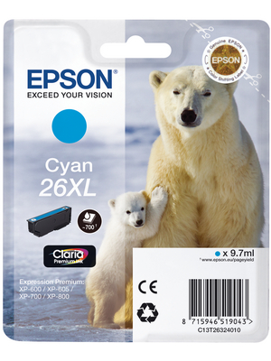 Epson - T26324010 - HY ink 26XL Cyan, T26324010, Epson