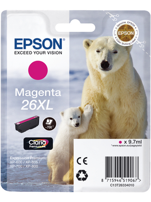Epson - T26334010 - Ink 26XL magenta, T26334010, Epson