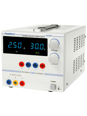 PeakTech - PeakTech 6035 D - Laboratory Power Supply 3 Ch. 30 VDC 2.5 A / 12 VDC 0.5 A / 5 VDC 0.5 A, PeakTech 6035 D, PeakTech