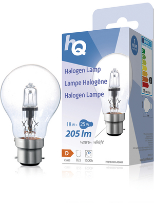 HQ - HQHB22CLAS002 - Halogen lamp 230 VAC 28 W B22, HQHB22CLAS002, HQ