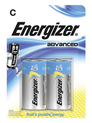 Energizer - ENR ADV E93 BP 2 - Primary battery 1.5 V LR14/C Pack of 2 pieces, ENR ADV E93 BP 2, Energizer