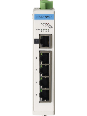 Advantech - EKI-3725P - 5-port gigabit Ethernet switch 5x 10/100/1000 RJ45, EKI-3725P, Advantech