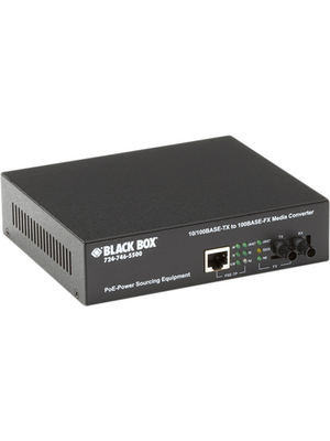 Black Box - LPM601A - PoE PSE Media Converter, 1x RJ-45-ST, LPM601A, Black Box