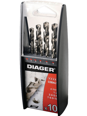 Diager - 720C - Metal drills HSS cobalt with straight shank, 10 pieces, 720C, Diager