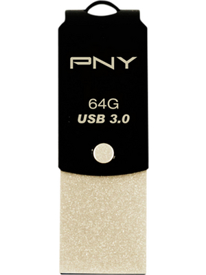 PNY - FDI64GUCD10K-EF - USB Stick Duo Link 64 GB black / gold, FDI64GUCD10K-EF, PNY