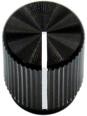 RND Components - RND 210-00355 - Aluminium Knob, black, 6.4 mm shaft, RND 210-00355, RND Components