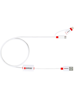 SKross - 2.700212 - Buzz 2-in-1 Micro USB cable 1.00 m white, 2.700212, SKross