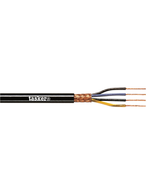 Tasker - C3075 - Data cable shielded   3  x0.75 mm2 Copper strand PVC black, C3075, Tasker