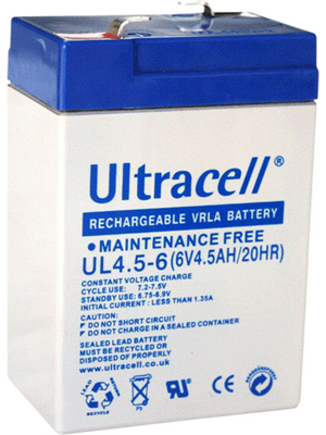 Ultracell - UL4.5-6 - Lead-acid battery 6 V 4.5 Ah, UL4.5-6, Ultracell