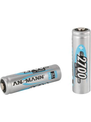 Ansmann - AA 2700 MAH - NiMH rechargeable battery AA / HR6 1.2 V 2700 mAh PU=Pack of 4 pieces, AA 2700 MAH, Ansmann