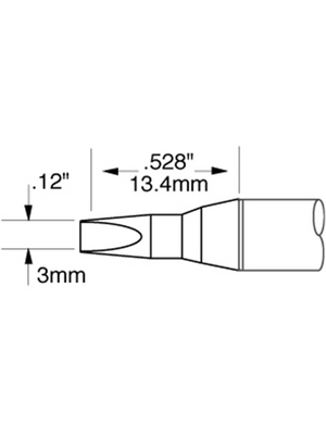 Metcal - SFV-CH30AR - Soldering tip Chisel / Long Reach 3.0 mm 390 C, SFV-CH30AR, Metcal