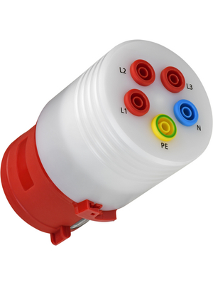 Schtzinger - SA 8340 / 32A - Safety Adapter ? 4 mm red / white / transparent 415 VAC, 32 A, CAT IV, SA 8340 / 32A, Schtzinger