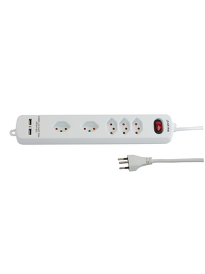 Maxxtro - KF-SB-5KU - Power strip + USB, 1 Switch / USB Charging, 5xJ (T13), 1.4 m, Type 12, KF-SB-5KU, Maxxtro