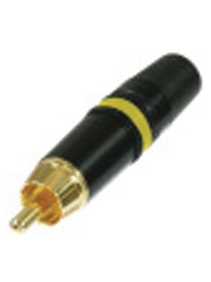 Rean - NYS373-4 - Cinch cable plug black yellow, NYS373-4, Rean